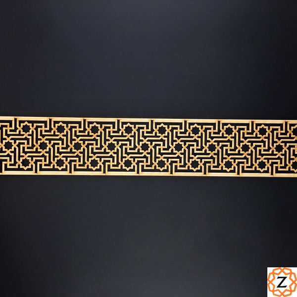 B-033 - Moroccan Carved Panel Geometric Wooden Panel. Moroccan, Carved, Wood Work, Craft, Laser Cut Wood