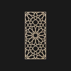 P-003 - Moroccan unfinished laser cut wood ornaments panel cutouts centerpieces / Zowaqa P-003