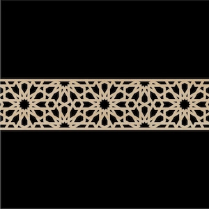B-015 - Moroccan Carved Panel Geometric Wooden Panel. Moroccan, Carved, Wood Work, Craft, Laser Cut Wood