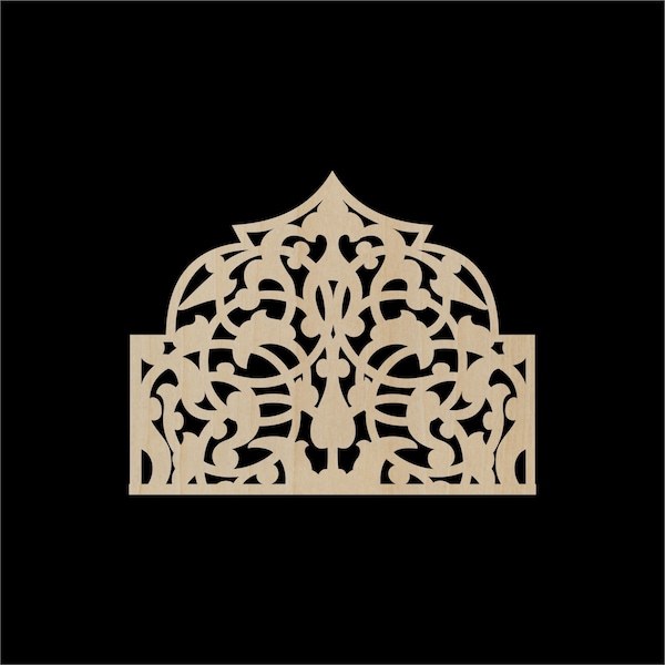 O-004 - Moroccan, Moorish, Arabic, Spanish, Zowaqa, Lasercut, Overlay, Onlay, Overlay, Arabesque, Decorative Ornament Appliques Wood Element