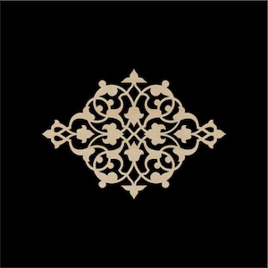 O-024 - Moroccan, Moorish, Arabic, Spanish, Lasercut, Overlay, Onlay, Overlay, Arabesque, Decorative Ornament Appliques Wood Element