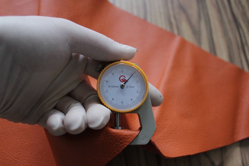 74 cm- 29.13 inches 33 cm - 12.99 inches Free Shipping Orange Italian leather Scrap Best Quality for Handcrafts 1.1 mm