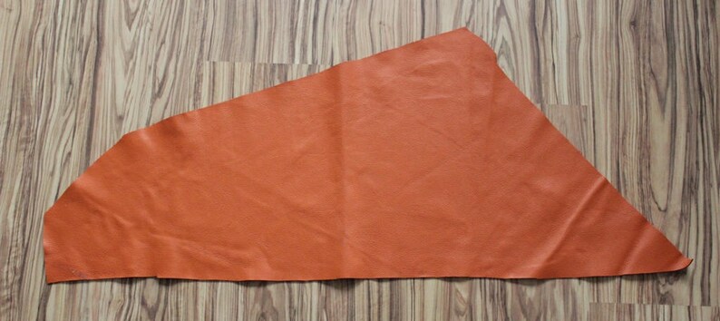 74 cm- 29.13 inches 33 cm - 12.99 inches Free Shipping Orange Italian leather Scrap Best Quality for Handcrafts 1.1 mm