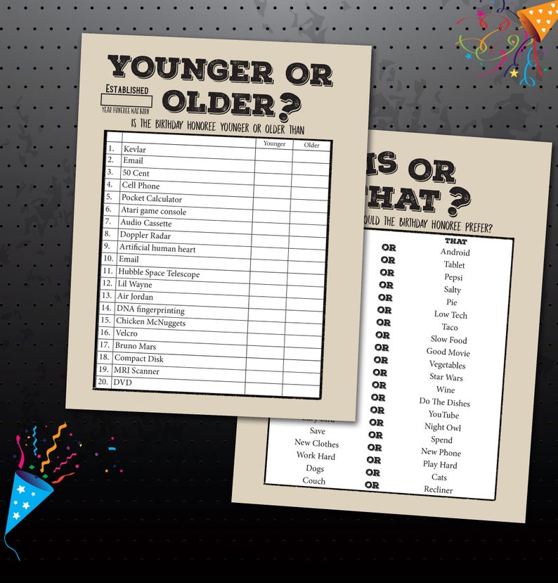 1980 Birthday Party Games 40th Party Trivia Games Born in | Etsy