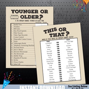 1951 Birthday Party Games, 1951 Party Trivia Games, Born in 1951 Trivia Game, Price Game, Name the Celebrity, Younger or Older, PRINTABLE image 3