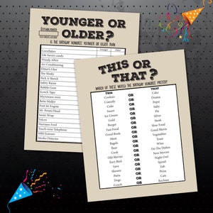 1940 Birthday Party Games, 1940 Birthday Party Trivia Game, Born in ...