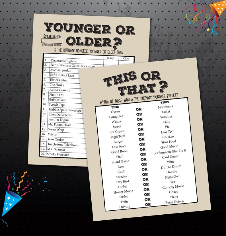 60th Birthday Party Games 1960 Party Trivia Games Born in Etsy
