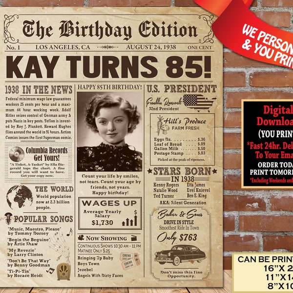 85th Birthday - Etsy