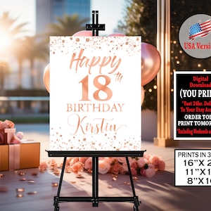 Cartaz de aniversário de 18 anos, Placa personalizada de aniversário de 18 anos, Decorações para festa de aniversário de 18 anos, Presente de aniversário de 18 anos para ela ou ele, Nascido em 2007