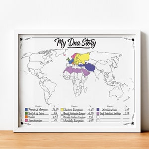 Genealogy Printable DNA Map | Color Your Individual DNA Regions ...