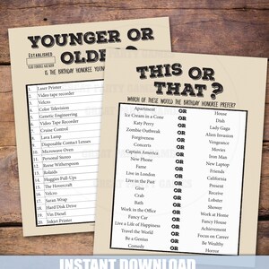 1972 Birthday Party Games, 1972 Party Trivia Games, Born in 1972 Trivia ...