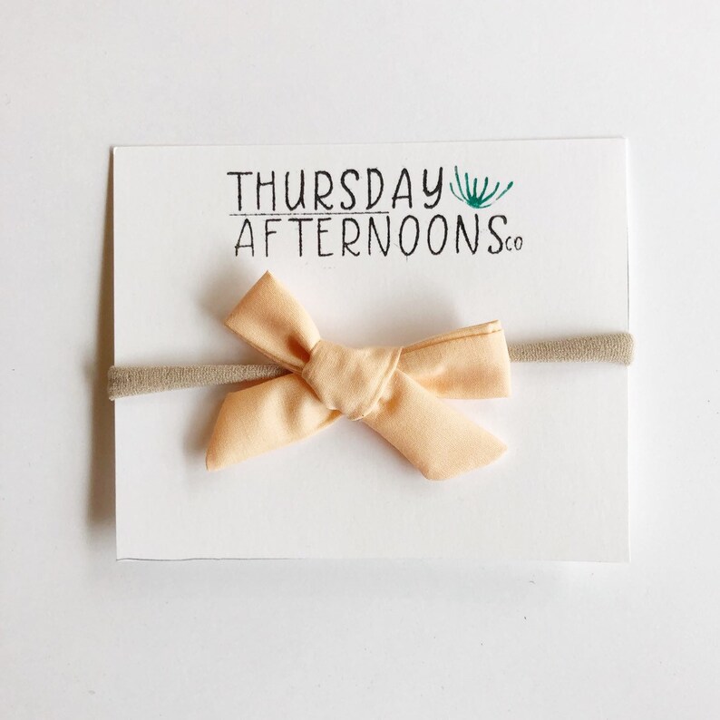 pigtail bows bow set peach bows baby bows Peach bow set