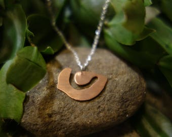 little bird copper pendant