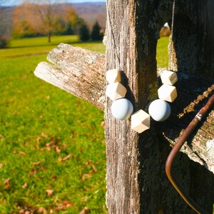 Wooden Bead Chain Necklace, Gift for Her,