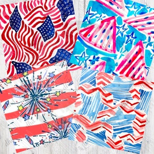 3600 4er Set Lilly Papier | 4th of Juli digitaler download|preppy Muster|4th of Juli Hintergrund|