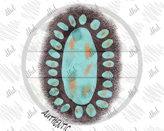 Arquivo PNG de pedra preciosa ocidental turquesa para sublimação, download de design de sublimação digital