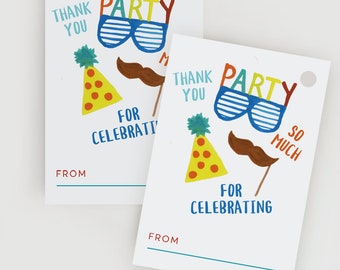 Birthday | Digital Birthday Party Thank You Gift Tags