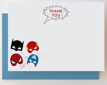 Superhero | Flat Print or Digital Superhero Thank You Note Cards