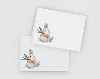 Bunny and Carrot Folded Place Cards