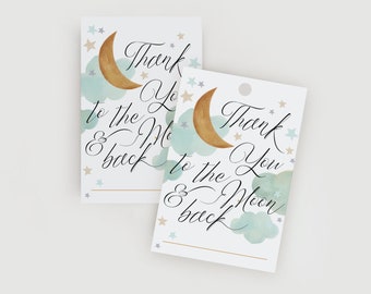SWEET DREAMS | moon and stars baby shower thank you gift tags