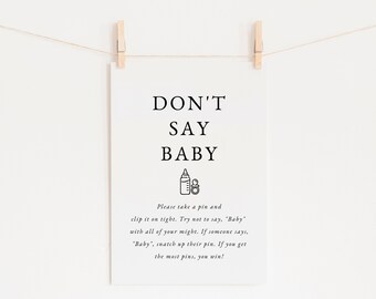 Don't Say Baby Shower Game