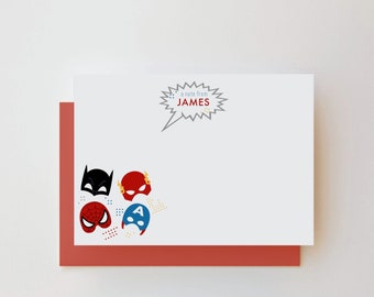 Superhero Personalized Note Card Stationery