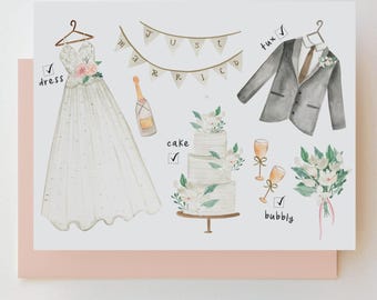 Wedding | Wedding Checklist Folded Greeting Card with coordinating envelope
