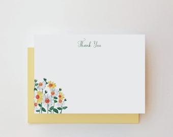 Daisy Bunch Floral Thank You Note Cards