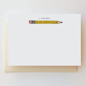 Lehrerin | Flachdruck oder digitale personalisierte Nr. 2 Bleistift Lehrer Grußkarten
