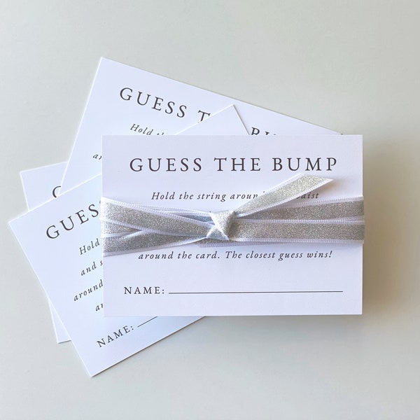GUESS THE BUMP | Simple guess the bump size card printable | instant download/ guess the size of mommy's bump