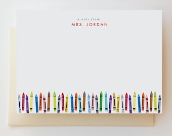 Teacher | Flat Print or Digital Personalized Coloring Teacher Note Cards