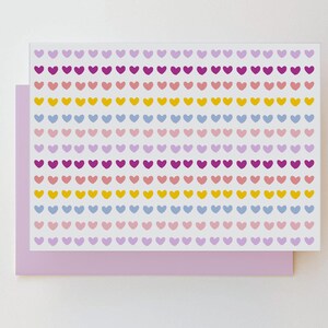 Hearts | Rainbow Heart Folded Digital Note Cards