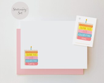 Birthday Cake Thank You Note Cards