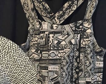 Overall Inspired Skimmer w/Geometric Print/Size S/M