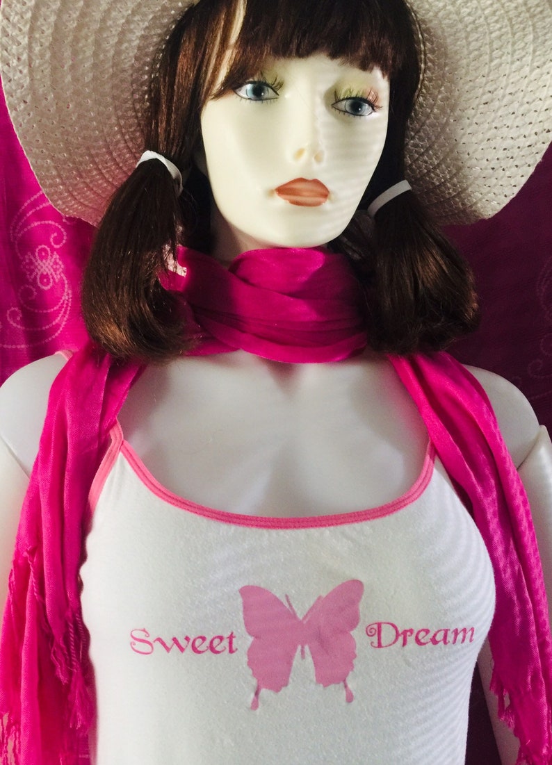 2Pc Candy Pink Jersey shorts with Sweet Dreams Tank Top