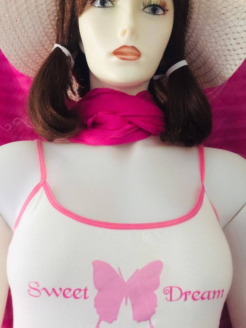 2Pc Candy Pink Jersey shorts with Sweet Dreams Tank Top