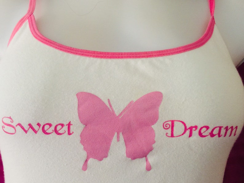 2Pc Candy Pink Jersey shorts with Sweet Dreams Tank Top