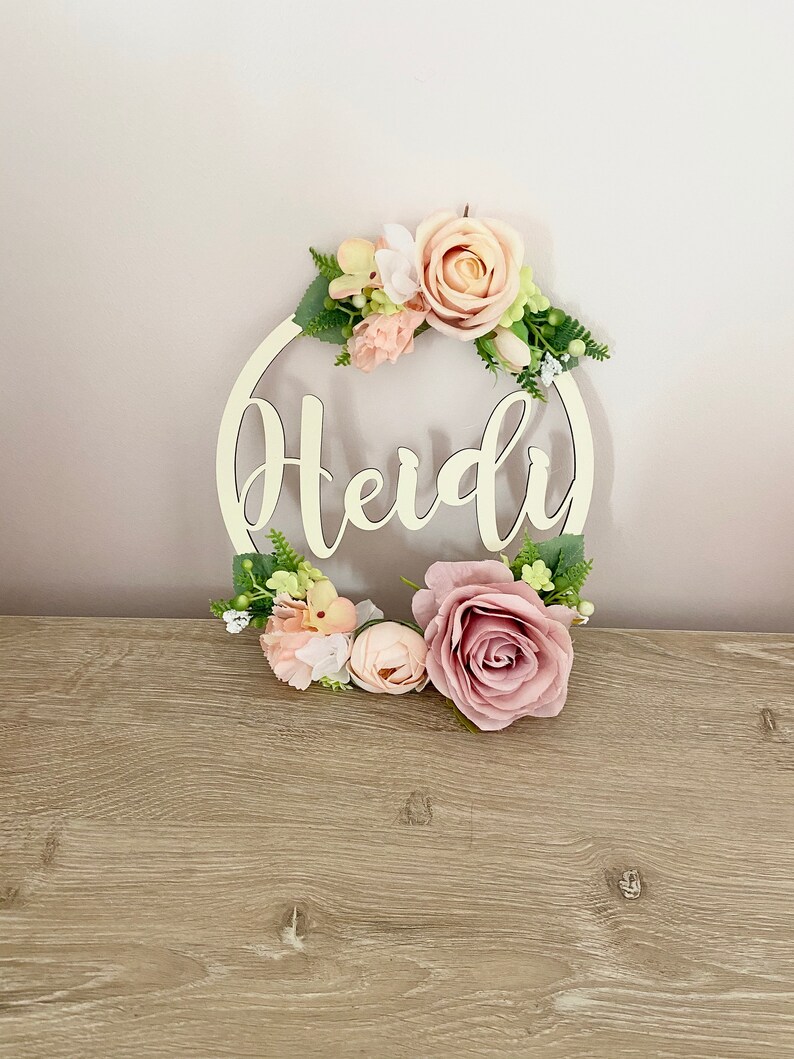 Floral Name Hoop Flower Hoop Name Flower Hoop 20cm Nursery Etsy UK