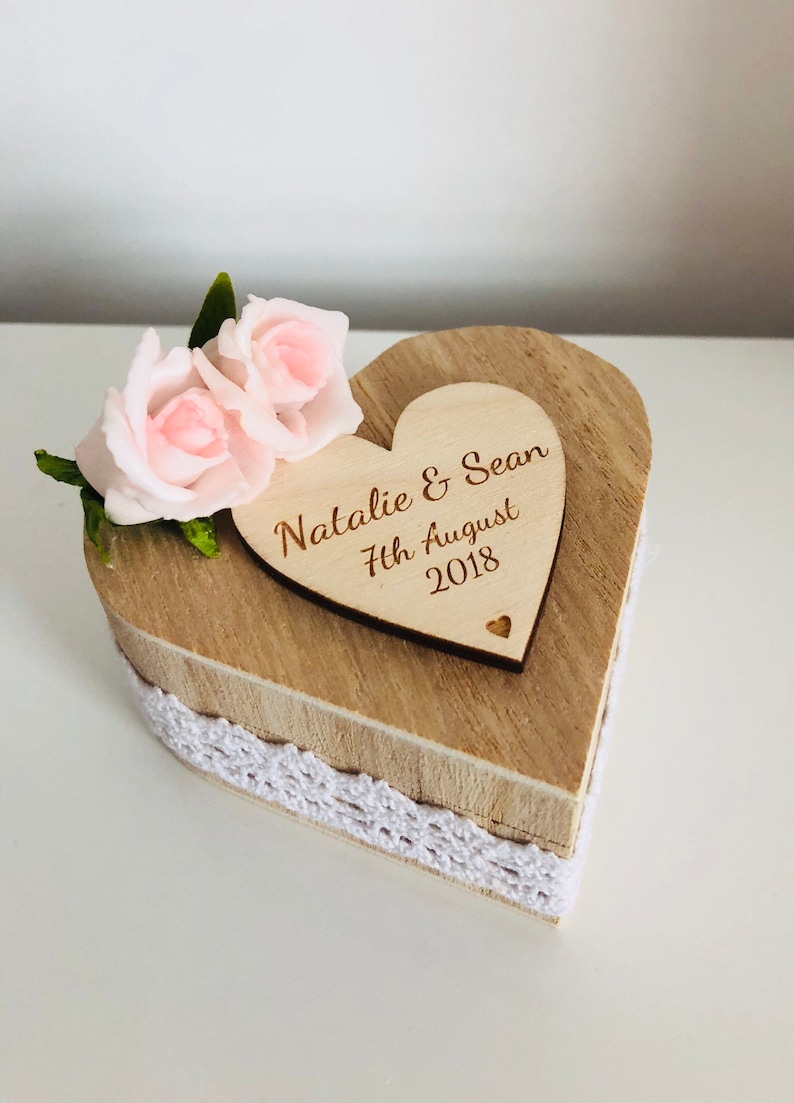 Personalised Wedding Ring Box Wedding Gift Bride /& Groom Personalised Ring Box Ring Bearer Box Wedding Accessories Romantic Proposal