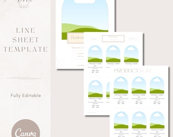 Product Line Sheet Template | Wholesales Catalogue Template | Editable Canva Pricelist | Pricing & Services Guide | Product Sales Sheet