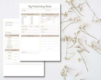 Etsy Product Listing Template, Product Description Title, Etsy Description Template, Digital Download Etsy Organisation, Etsy Shop Printable