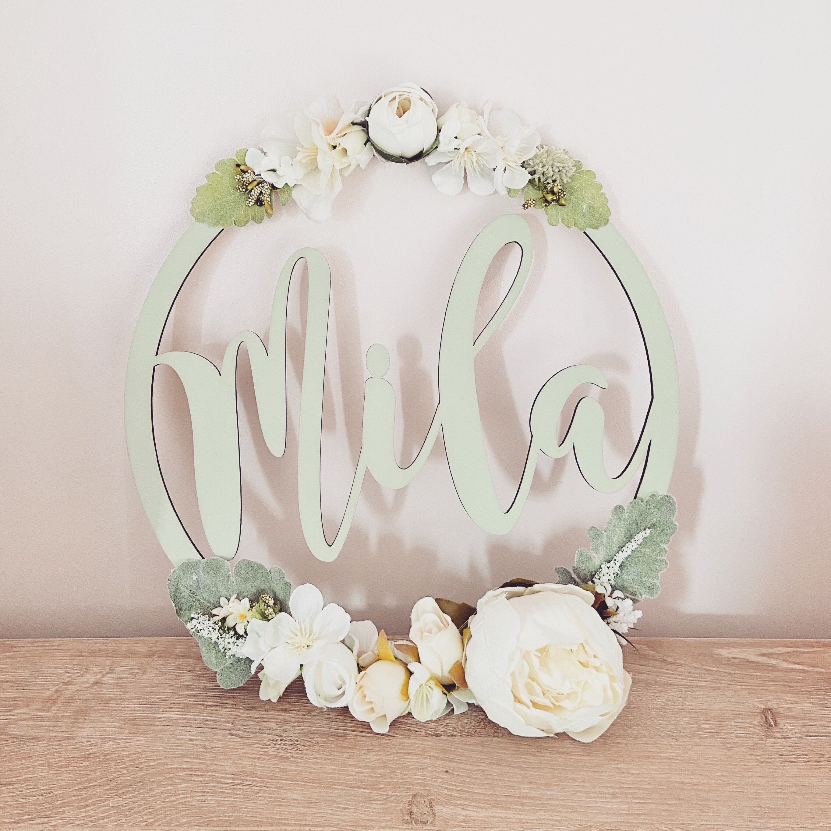 Floral Name Hoop Personalised Flower Hoop Name Flower Hoop Etsy