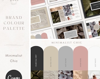 Brand Colour Palette in Minimalist Chic | Monotone Color Palette with Hex Code CMYK | Sophisticated Palette for Small Business | Canva Kit