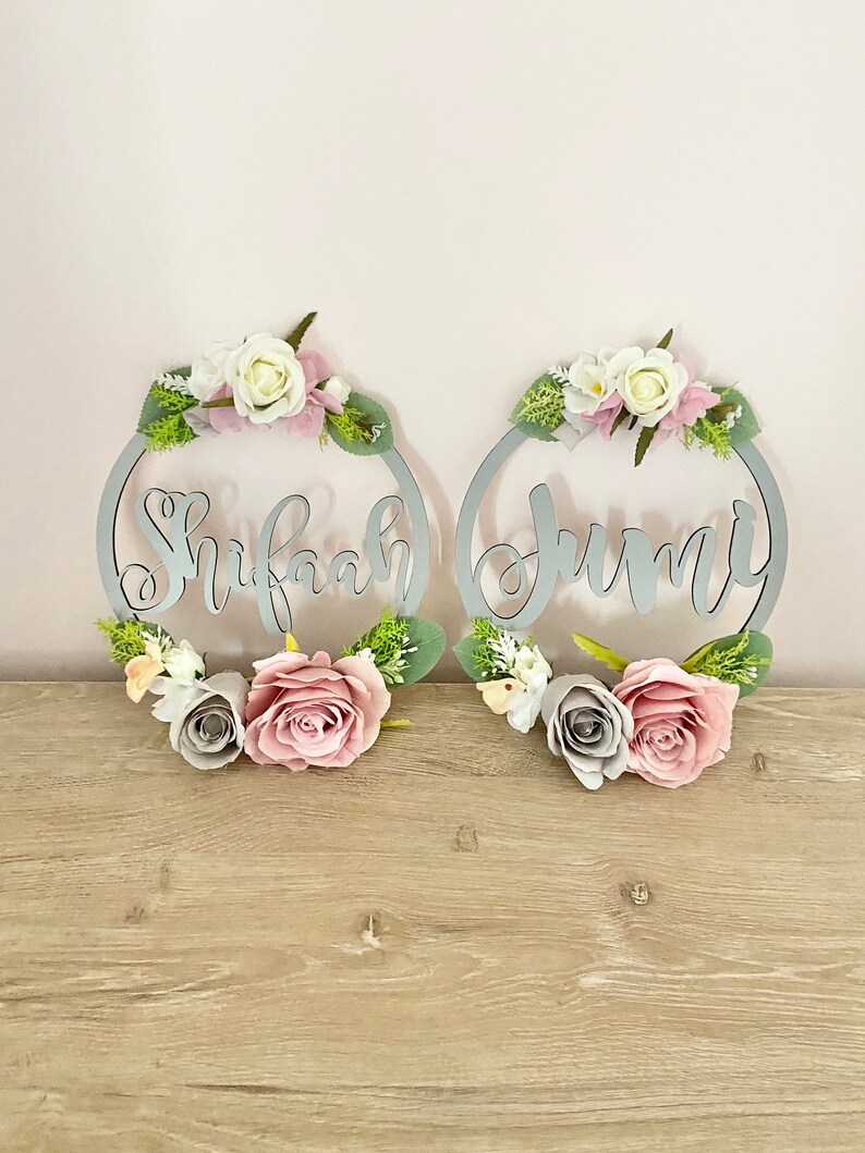 Floral Name Hoop Flower Hoop Name Flower Hoop 20cm Nursery Etsy UK