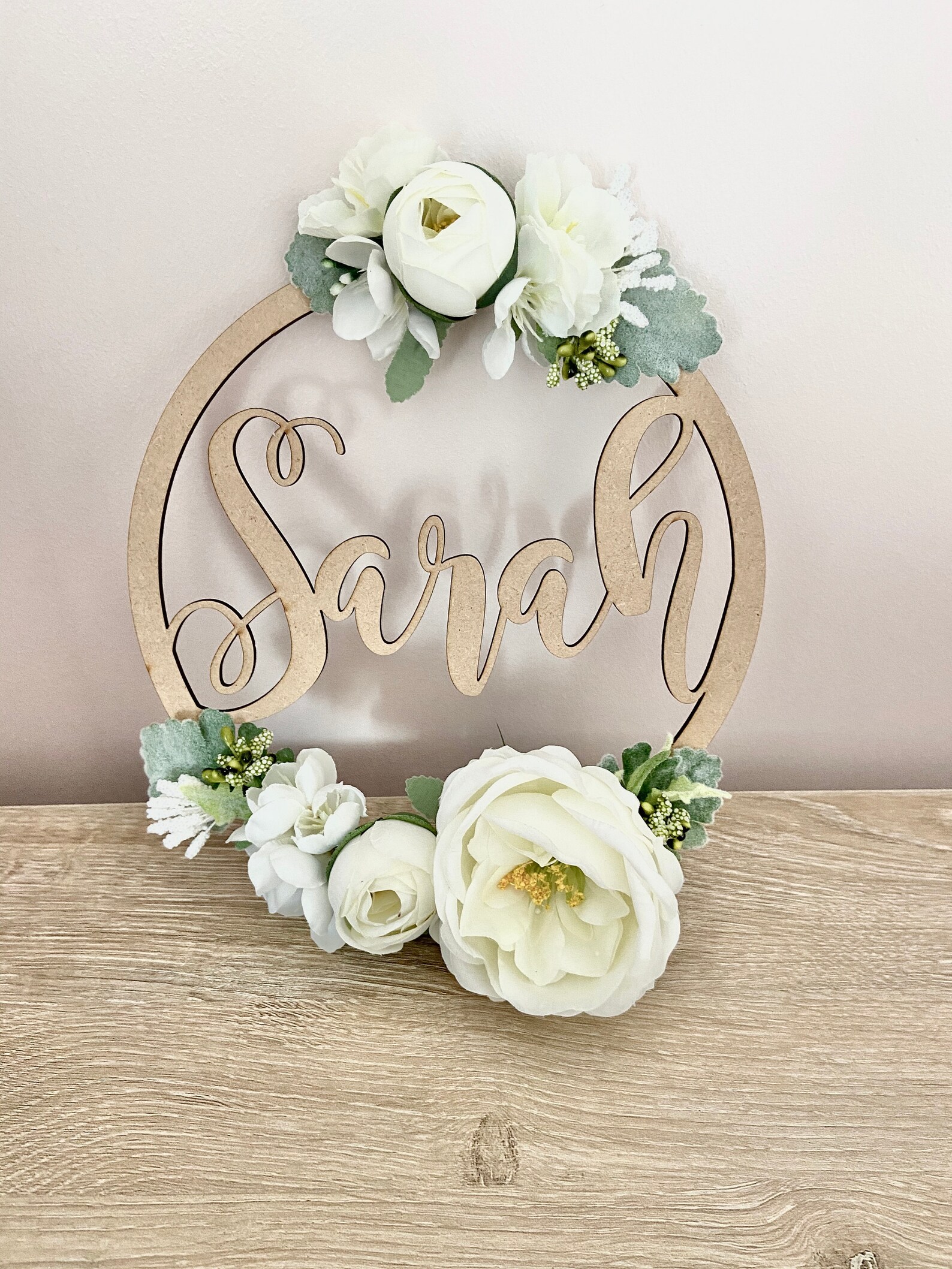 Floral Name Hoop Personalised Flower Hoop Name Flower Hoop Etsy