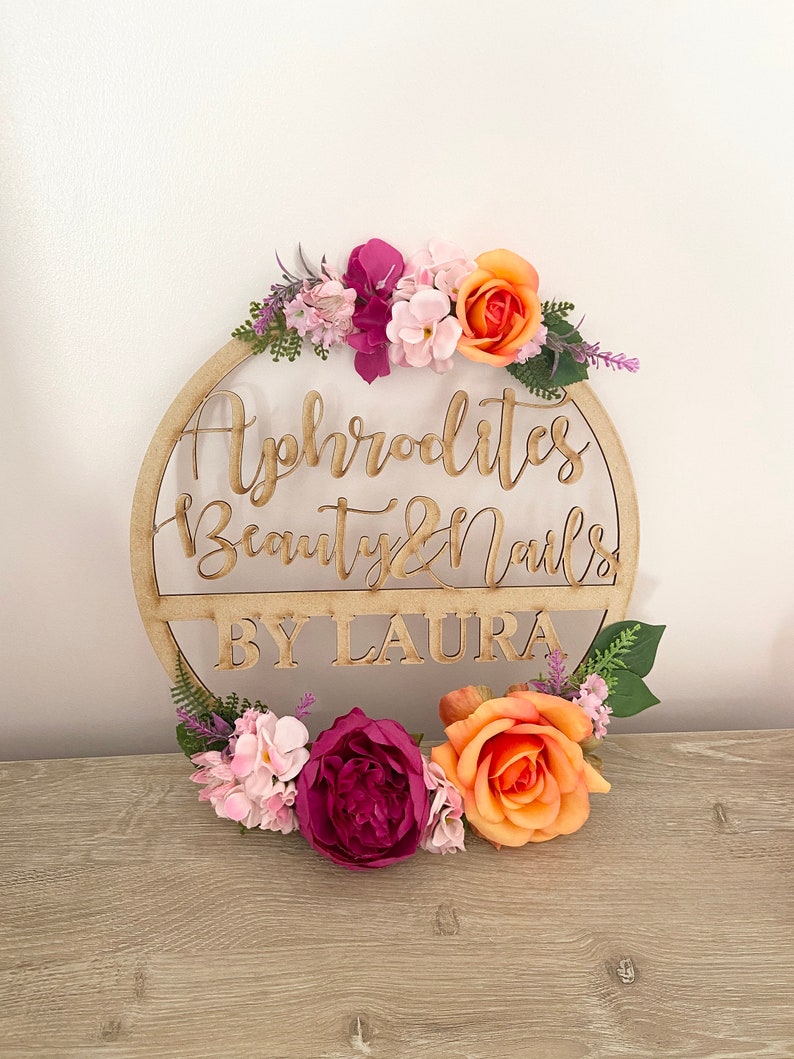 Floral Name Hoop Personalised Hoop Name Flower Hoop 30cm Etsy
