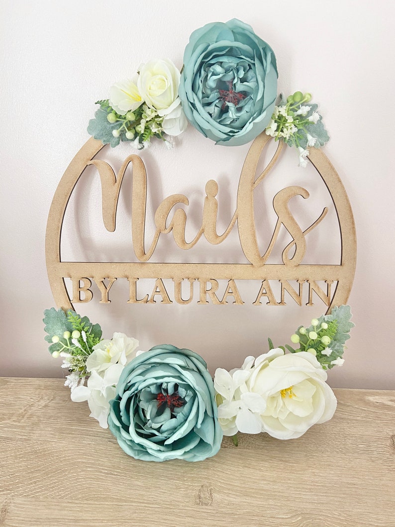 Floral Name Hoop Personalised Hoop Name Flower Hoop 30cm Etsy