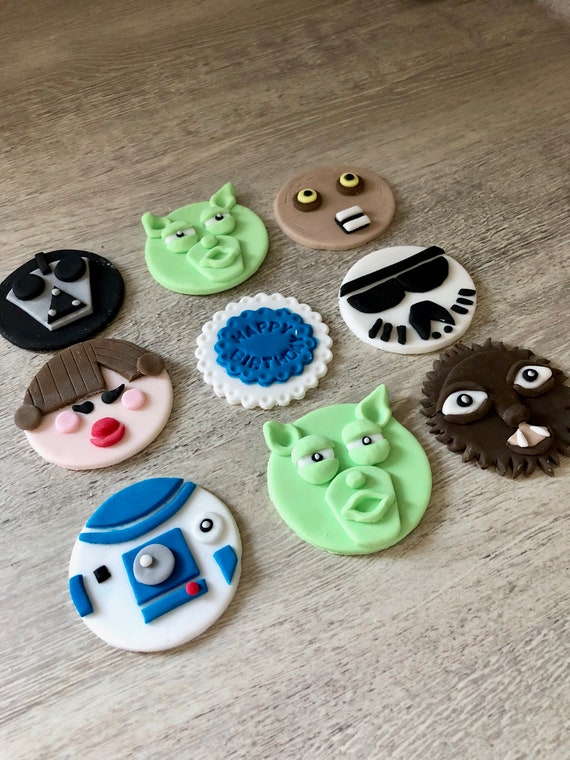 Star Wars Fondant Cupcake Toppers Star Wars Party Cupcake Etsy