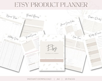 Etsy Product Planner Workbook, Etsy Seller Order Log, Small Business Pricing Worksheet, Etsy Order Forms, Keyword Tag Listings, Printable A4