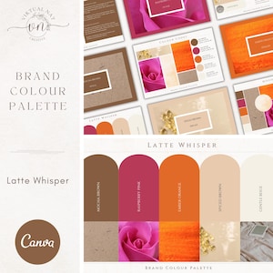 Marken-Farbpalette in einem Latte Whisper | Herbstliche Farbpalette mit Hex Code CMYK | Erdige Palette für kleine Unternehmen | Canva Branding Kit
